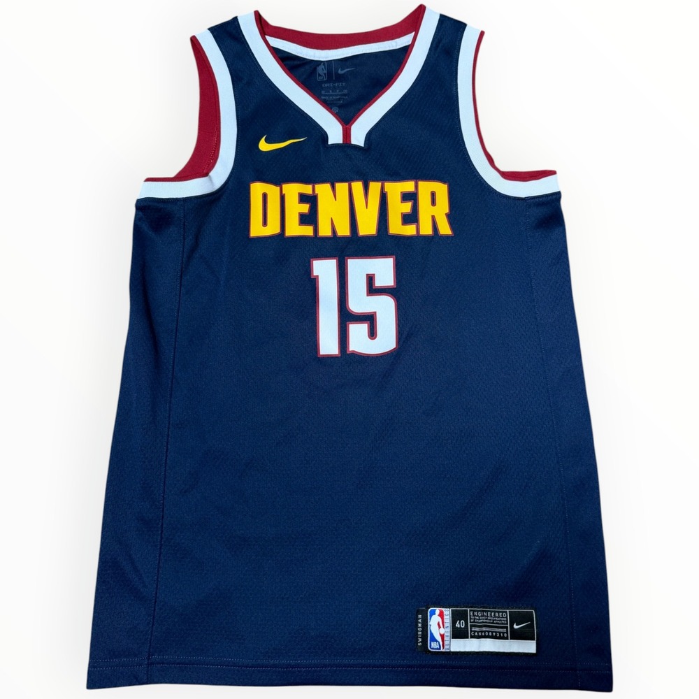 Nike Swingman Jersey Men 40 Small Blue Excellent Nikola Jokic Denver Nuggets #15